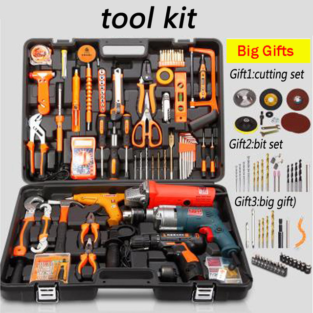 Tools Package Hardware Set Electric Drill Home Electrician Maintenance  Multi-functional Portable Daily Repair Tool Sets Tool Kit - Hand Tool Sets  - AliExpress